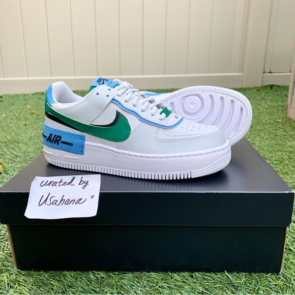 Nike Air Force 1 shadow white grey green shoes - Picture 3 of 5